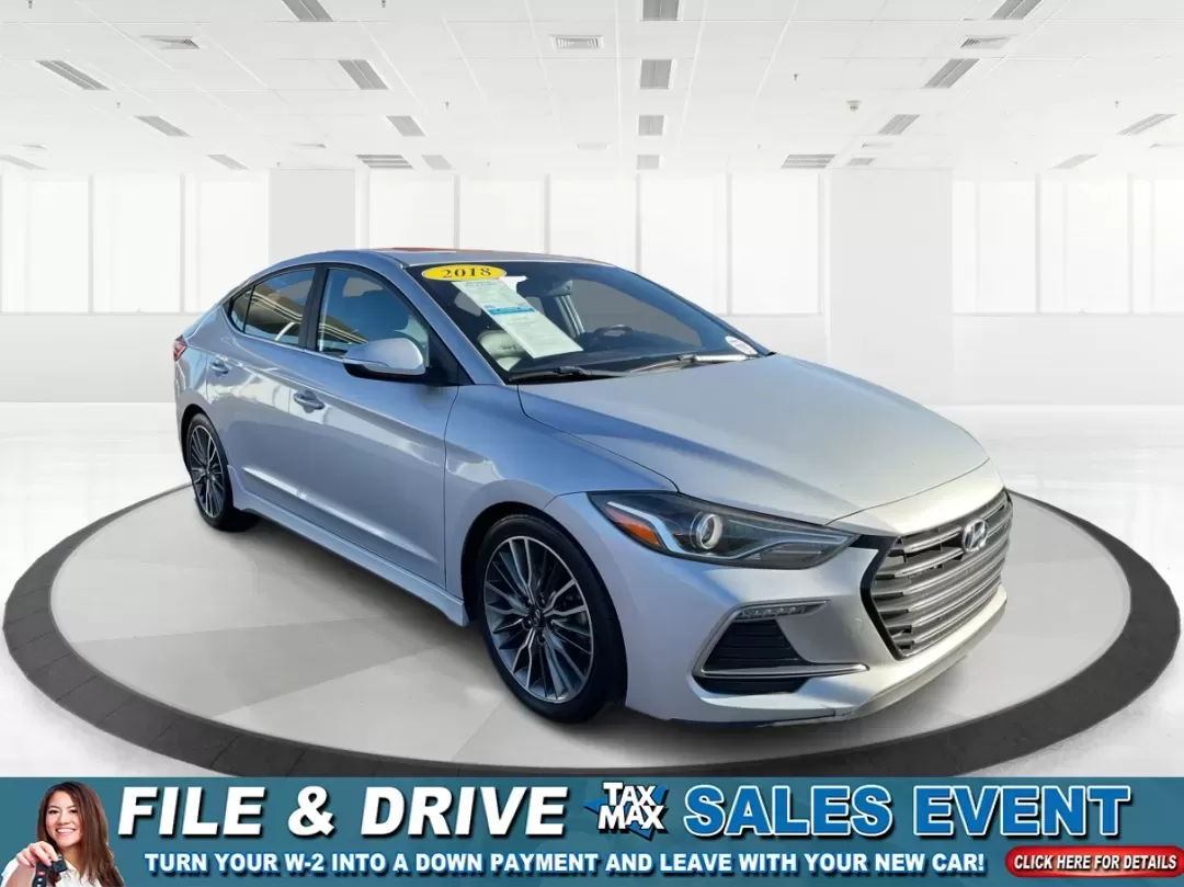 2018 Hyundai Elantra Sport (KMHD04LB6JU) with an 1.6L I-4 gasoline direct injection engine, located at 1184 Kauffman Ave, Fairborn, OH, 45324, (937) 908-9800, 39.807072, -84.030914 - ### Elevate Your Daily Commute with the 2018 Hyundai Elantra Sport at Advantage Car and Credit!<br /> <br /> Are you ready to enhance your daily life with a reliable vehicle that balances performance, comfort, and style? Look no further than the stunning 2018 Hyundai Elantra Sport, available now at - Photo#0
