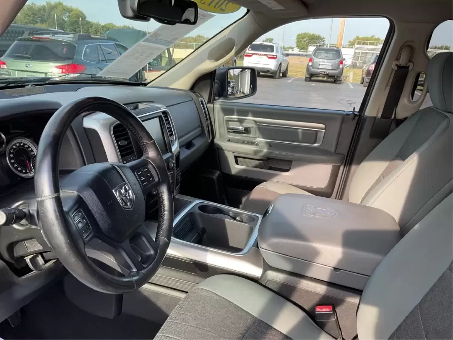 2015 Gray Ram 1500 SLT Quad Cab 4WD (1C6RR7GT3FS) with an 5.7L V8 OHV 16V engine, 8-Speed Automatic transmission, located at 1099 N County Rd 25A , Troy, OH, 45373, (937) 908-9800, 40.057079, -84.212883 - **Experience Adventure and Utility with this 2015 Ram 1500 SLT Quad Cab!**<br /> <br /> Are you ready to elevate your weekend adventures while ensuring your daily commute remains smooth and comfortable? Look no further than this robust 2015 Ram 1500 SLT Quad Cab, now available at Advantage Car and C - Photo#9