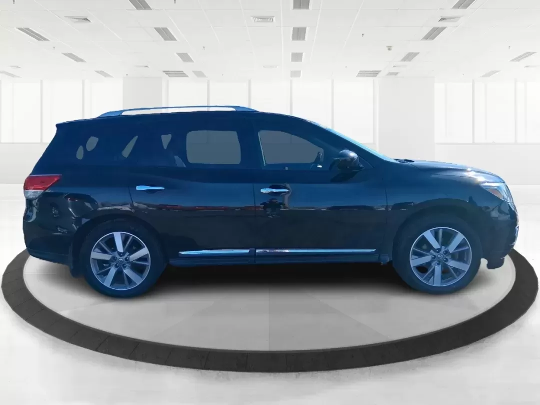 2013 Super Black Nissan Pathfinder Platinum 4WD (5N1AR2MMXDC) with an 3.5L V6 DOHC 24V engine, Continuously Variable Transmission transmission, located at 401 Woodman Dr, Riverside, OH, 45431, (937) 908-9800, 39.760899, -84.123421 - Picture your next weekend: the kids loaded up for a day at the National Museum of the U.S. Air Force, a cooler in the back for a picnic at Riverscape MetroPark, and plenty of room for friends or gear-without feeling cramped on I675 or Route 35. This 2013 Nissan Pathfinder Platinum 4WD is built for r - Photo#1