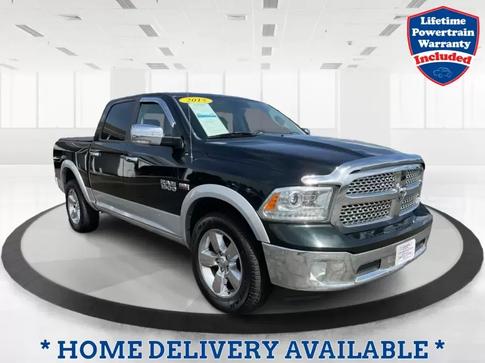 2015 Ram 1500 Laramie Crew Cab SWB 4WD (1C6RR7NT7FS) with an 5.7L V8 OHV 16V engine, 8-Speed Automatic transmission, located at 880 E. National Road, Vandalia, OH, 45377, (937) 908-9800, 39.891918, -84.183594 - **Unlock Your Weekend Adventures with the 2015 Ram 1500 Laramie Crew Cab 4WD at Jamestown Auto Sales!**<br /> <br /> Are you ready to elevate your lifestyle with a vehicle that combines power, comfort, and versatility? Look no further than this 2015 Ram 1500 Laramie Crew Cab SWB, the ultimate truck - Photo#0