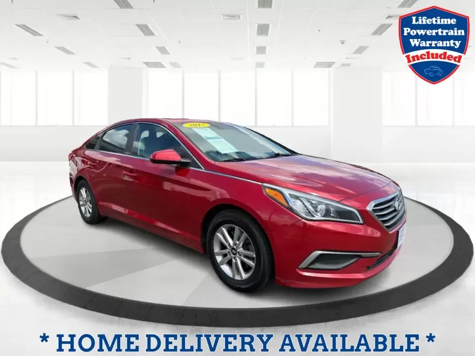 2017 Hyundai Sonata SE (5NPE24AF8HH) with an 2.4L L4 DOHC 16V engine, 7-Speed Automatic transmission, located at 8750 N County Rd 25A, Piqua, OH, 45356, (937) 908-9800, 40.164391, -84.232513 - Ready for a dependable commuter that still looks sharp pulling into work, school pickup, or a weekend dinner in town? This Scarlet Red 2017 Hyundai Sonata SE is a practical, comfortable sedan that fits real-life schedules in Piqua, Ohio-whether you're cruising up N County Rd 25A, heading toward I75 - Photo#0