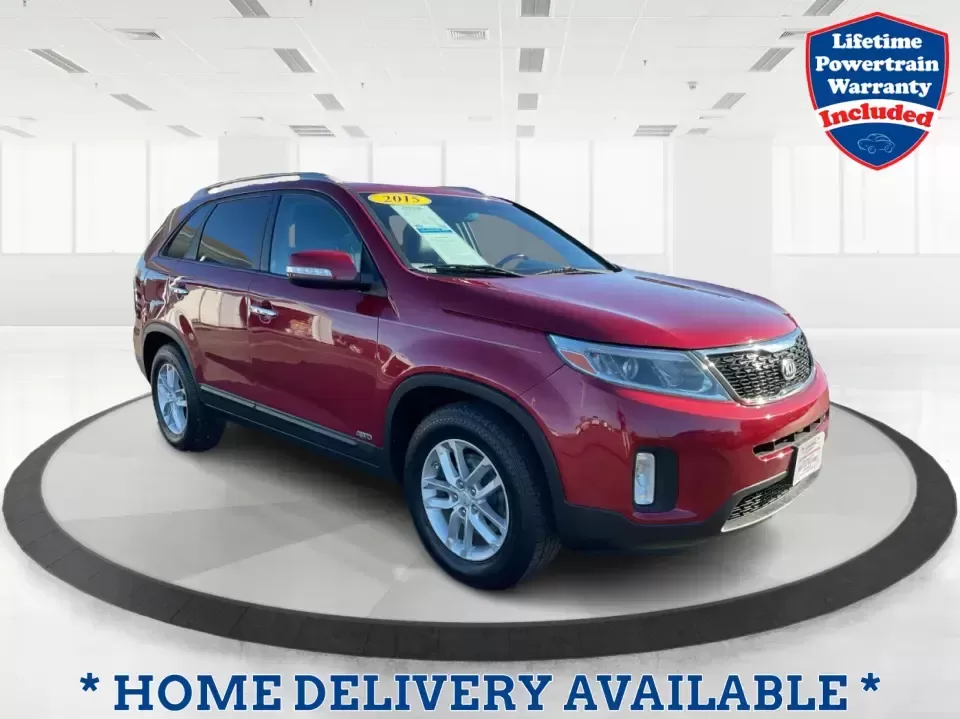 2015 Kia Sorento LX (5XYKTCA66FG) with an 2.4L I-4 gasoline direct injection engine, 6-Speed Automatic transmission, located at 4508 South Dixie Dr, Moraine, OH, 45439, (937) 908-9800, 39.689976, -84.218452 - **Adventure Awaits with the 2015 Kia Sorento LX from Advantage Car and Credit!**<br /> <br /> Are you ready to elevate your family outings or embark on unforgettable weekend adventures? Look no further than this stunning **2015 Kia Sorento LX**! With its striking Remington Red Metallic exterior and - Photo#0
