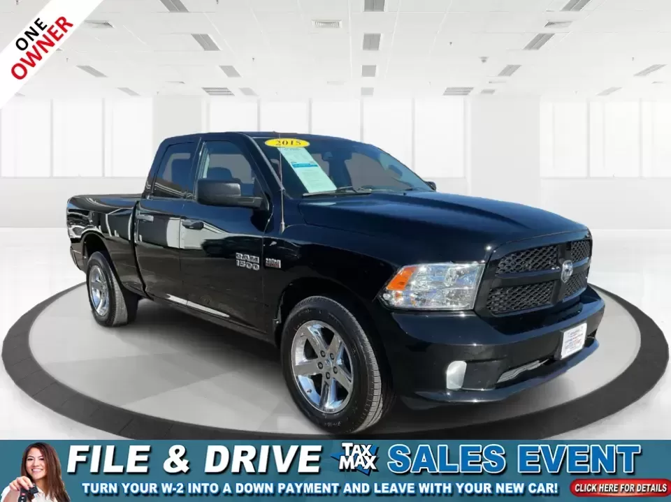 2015 Ram 1500 Express (1C6RR7FTXFS) with an 5.7L V8 OHV 16V engine, 6-Speed Automatic transmission, located at 8750 N County Rd 25A, Piqua, OH, 45356, (937) 908-9800, 40.164391, -84.232513 - Are you ready to take your adventures to the next level? Whether you're a growing family looking for a reliable vehicle for road trips, a commuter seeking comfort for daily drives, or an outdoor enthusiast needing a rugged companion for off-road excursions, the 2015 Ram 1500 Express Quad Cab is pois - Photo#0