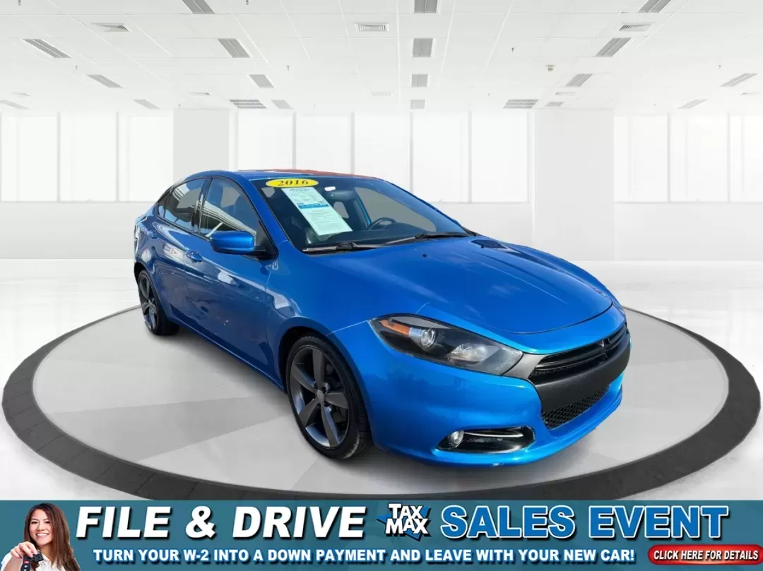2016 Dodge Dart GT (1C3CDFEB7GD) with an Tigershark MultiAir 2.4L I-4 variable valve contro engine, located at 401 Woodman Dr, Riverside, OH, 45431, (937) 908-9800, 39.760899, -84.123421 - **Elevate Your Daily Drive with the 2016 Dodge Dart GT from Advantage Car and Credit - Riverside!**<br /> <br /> Are you in search of a dependable vehicle that combines style, performance, and affordability? The 2016 Dodge Dart GT is your answer. Perfect for daily commutes, weekend adventures, or fa - Photo#0