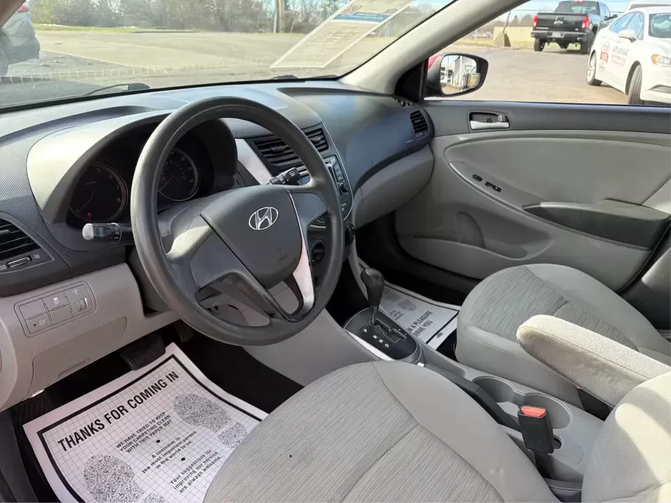 2016 Hyundai Accent SE 4-Door 6A (KMHCT4AE7GU) with an 1.6L L4 DOHC 16V engine, 6A transmission, located at 880 E. National Road, Vandalia, OH, 45377, (937) 908-9800, 39.891918, -84.183594 - Need a smart, budget-friendly commuter that still feels comfortable for everyday life around Vandalia and the Dayton area? This **2016 Hyundai Accent SE** in **Boston Red Metallic** is a practical sedan for busy schedules-perfect for the daily run up **I75**, quick errands along **E. National Road** - Photo#9