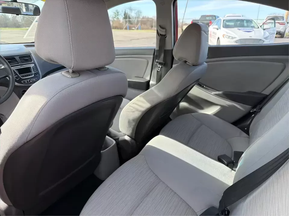 2016 Hyundai Accent SE 4-Door 6A (KMHCT4AE7GU) with an 1.6L L4 DOHC 16V engine, 6A transmission, located at 880 E. National Road, Vandalia, OH, 45377, (937) 908-9800, 39.891918, -84.183594 - Need a smart, budget-friendly commuter that still feels comfortable for everyday life around Vandalia and the Dayton area? This **2016 Hyundai Accent SE** in **Boston Red Metallic** is a practical sedan for busy schedules-perfect for the daily run up **I75**, quick errands along **E. National Road** - Photo#10