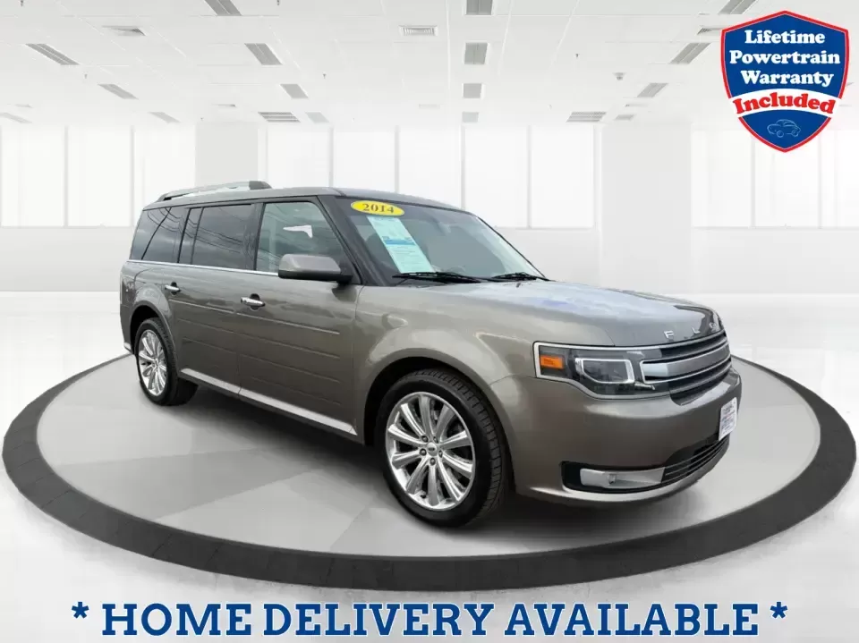 2014 Ford Flex Limited (2FMGK5D89EB) with an 3.5L V-6 DOHC engine, 6-Speed Automatic Overdrive transmission, located at 1230 East Main St, Xenia, OH, 45385, (937) 908-9800, 39.688026, -83.910172 - Are you ready to upgrade your lifestyle with a reliable vehicle that accommodates both family adventures and daily commutes? Look no further than this stunning 2014 Ford Flex Limited, available now at Advantage Car and Credit in Moraine, OH. With its spacious interior, versatile cargo capacity, and - Photo#0
