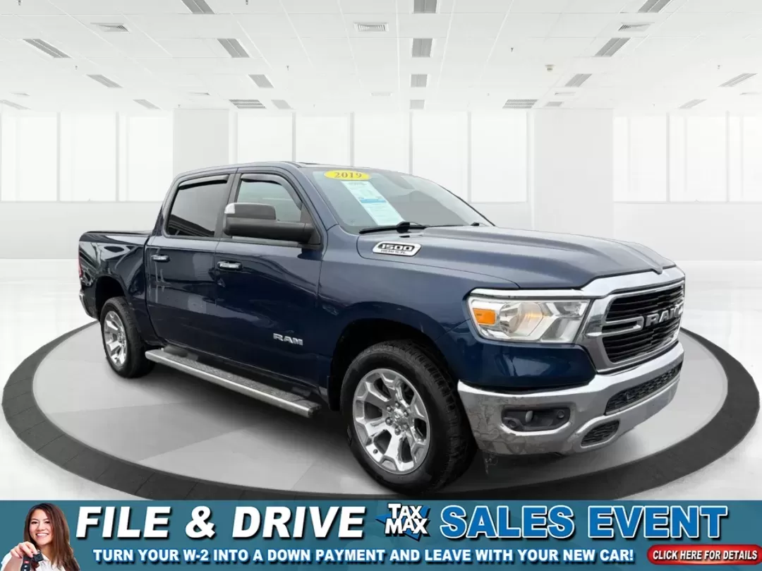 2019 Ram 1500 Big Horn/Lone Star Crew Cab 4x4 5'7 Box (1C6SRFFT9KN) with an Other engine, located at 1184 Kauffman Ave, Fairborn, OH, 45324, (937) 908-9800, 39.807072, -84.030914 - **Unleash Your Adventure with This 2019 Ram 1500 Big Horn/Lone Star Crew Cab in Patriot Blue Pearlcoat!**<br /> <br /> Are you ready to elevate your lifestyle with a truck that can handle both your daily commute and weekend adventures? This 2019 Ram 1500 Big Horn/Lone Star Crew Cab is the perfect co - Photo#0