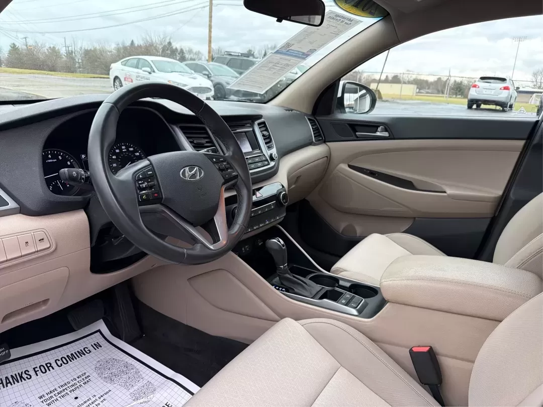 2016 Hyundai Tucson Sport (KM8J3CA26GU) with an 1.6L I-4 gasoline direct injection engine, located at 1230 East Main St, Xenia, OH, 45385, (937) 908-9800, 39.688026, -83.910172 - Discover a world of adventure with the 2016 Hyundai Tucson Sport, the perfect SUV for active families and weekend explorers alike! With its stylish Dazzling White exterior and spacious interior, this vehicle is designed for those who crave both comfort and versatility. Whether you're navigating thro - Photo#9