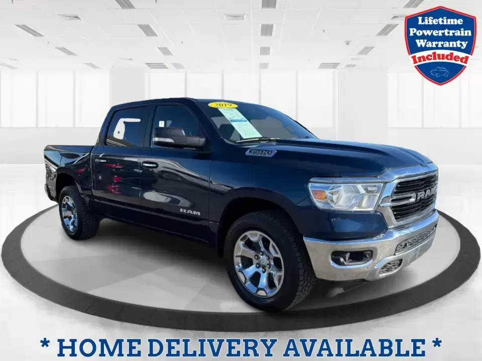 2019 Ram 1500 Big Horn/Lone Star Crew Cab 4x4 5'7 Box (1C6SRFFT2KN) with an 5.7L V8 OHV 16V engine, 8A transmission, located at 1951 S Dayton Lakeview Rd., New Carlisle, OH, 45344, (937) 908-9800, 39.890999, -84.050255 - **Experience the Ultimate Adventure with the 2019 Ram 1500 Big Horn/Lone Star Crew Cab 4x4!**<br /> <br /> If you're searching for a truck that seamlessly blends rugged capability with everyday practicality, look no further than the 2019 Ram 1500 Big Horn/Lone Star Crew Cab 4x4, available now at Adv - Photo#0