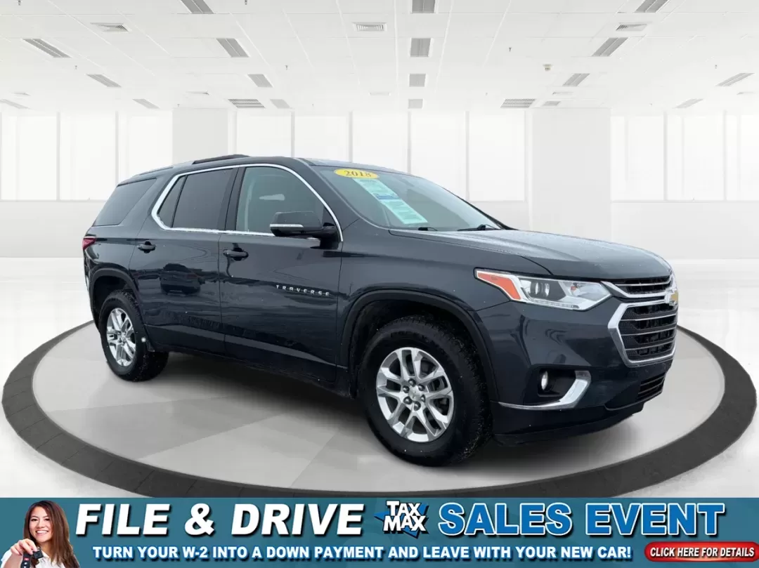 2018 Chevrolet Traverse 1LT (1GNERGKW2JJ) with an 3.6L V-6 gasoline direct injection engine, 9A transmission, located at 1951 S Dayton Lakeview Rd., New Carlisle, OH, 45344, (937) 908-9800, 39.890999, -84.050255 - **Conquer Every Adventure with the 2018 Chevrolet Traverse!** <br /> <br /> Are you ready to embark on exhilarating weekend getaways or tackle the daily grind with the perfect blend of comfort and reliability? Look no further than this stunning 2018 Chevrolet Traverse at Advantage Car and Credit in - Photo#0