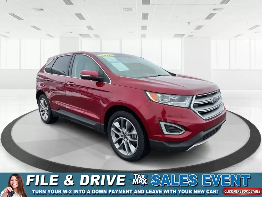 2016 Ford Edge Titanium (2FMPK4K99GB) with an 2.0L L4 DOHC 16V engine, 6A transmission, located at 401 Woodman Dr, Riverside, OH, 45431, (937) 908-9800, 39.760899, -84.123421 - Picture your next weekend getaway: the family loaded up, playlists ready, and plenty of room for bags, snacks, and sports gear-while you cruise comfortably from Riverside to a Wright-Patterson day trip or an evening out near The Greene. This **2016 Ford Edge Titanium** is the kind of SUV that fits r - Photo#0