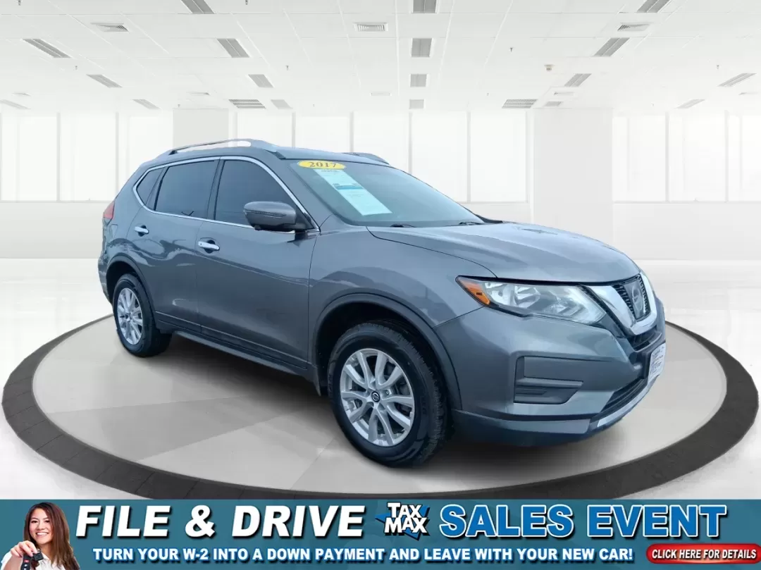2017 Nissan Rogue SV (5N1AT2MV9HC) with an 2.5L I-4 DOHC engine, CVT transmission, located at 880 E. National Road, Vandalia, OH, 45377, (937) 908-9800, 39.891918, -84.183594 - Weekend road trips to MetroParks, daily commutes down I75, and grocery runs around the Dayton area all feel easier in a compact SUV that's comfortable, confident in bad weather, and flexible for real life. This 2017 Nissan Rogue SV in Gun Metallic is built for busy schedules and spontaneous getaways - Photo#0