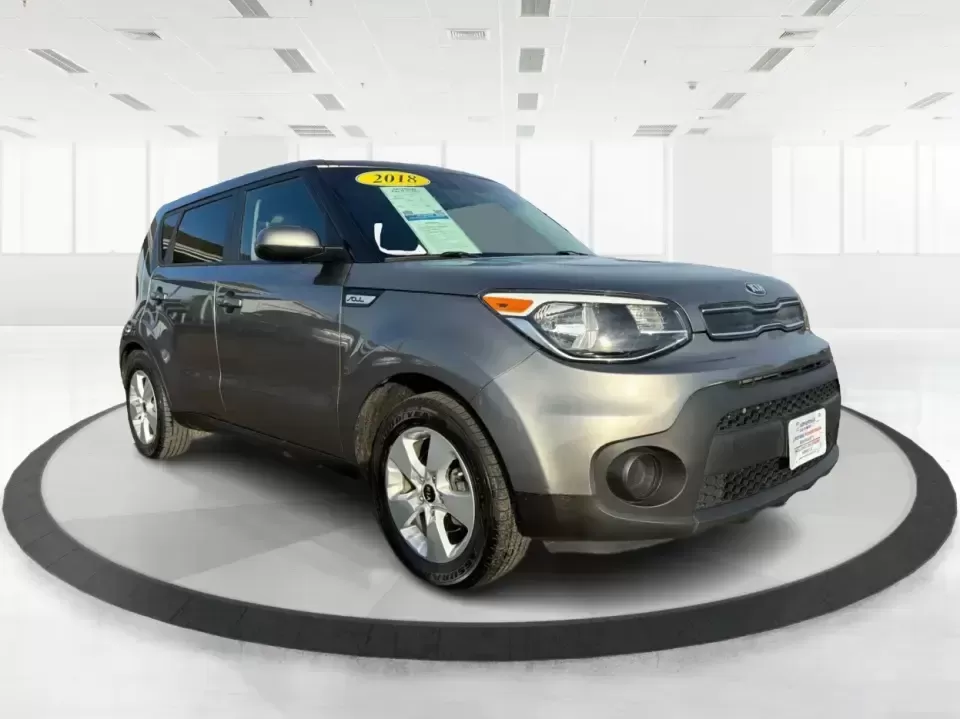 2018 Kia Soul Base (KNDJN2A22J7) with an 1.6L L4 DOHC 16V engine, 6M transmission, located at 1184 Kauffman Ave, Fairborn, OH, 45324, (937) 908-9800, 39.807072, -84.030914 - Need a practical daily driver that can handle the school run, the work commute, and spontaneous weekend trips without draining your budget? This 2018 Kia Soul Base in sleek Gray is the kind of easy-to-live-with hatchback that fits real life in Fairborn-roomy for friends or family, simple to park dow - Photo#0