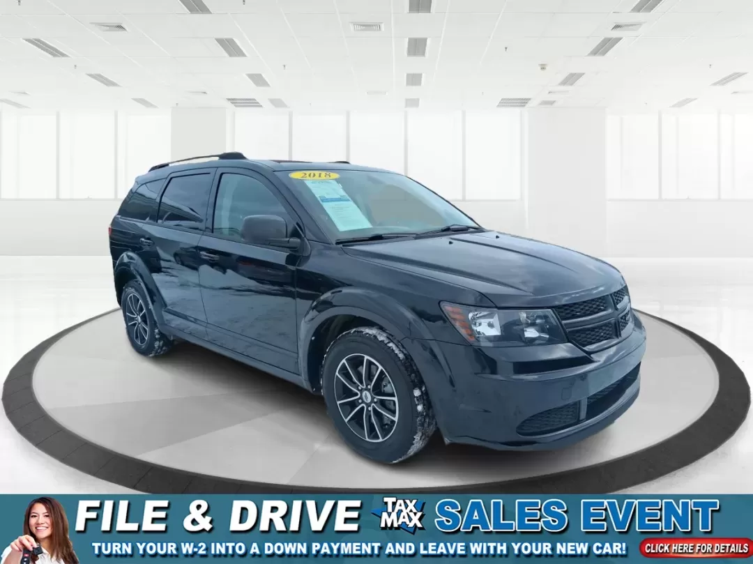 2018 Dodge Journey SE (3C4PDCAB9JT) with an Tigershark MultiAir 2.4L I-4 DOHC engine, 4A transmission, located at 8750 N County Rd 25A, Piqua, OH, 45356, (937) 908-9800, 40.164391, -84.232513 - Need a practical SUV that can handle school drop-offs, grocery runs, and weekend trips up I75 without blowing your budget? This 2018 Dodge Journey SE in Pitch Black Clearcoat is built for real life in West Central Ohio-roomy enough for growing families, comfortable for long commutes, and flexible fo - Photo#0