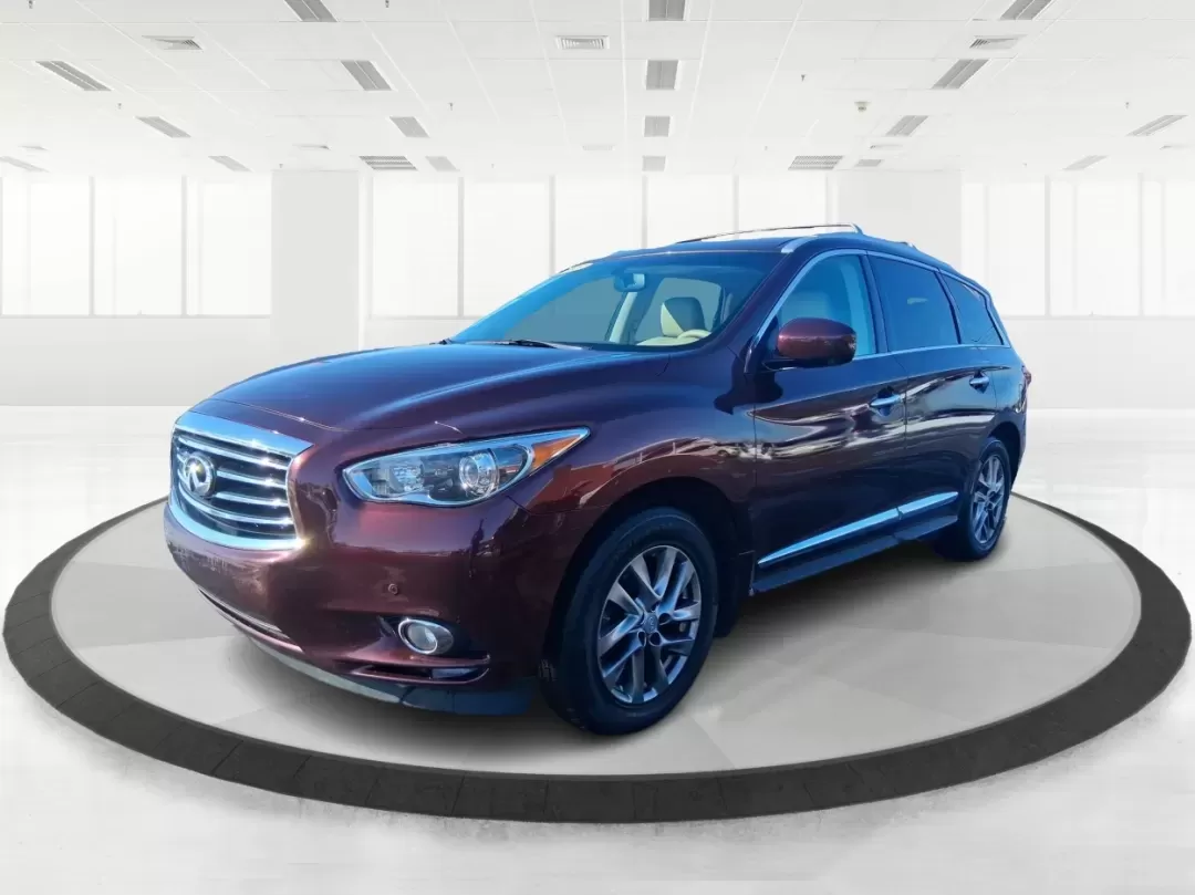 2013 Infiniti JX35 Base (5N1AL0MM9DC) with an 3.5L V6 DOHC 24V engine, Continuously Variable Transmission transmission, located at 1951 S Dayton Lakeview Rd., New Carlisle, OH, 45344, (937) 908-9800, 39.890999, -84.050255 - Need a comfortable, upscale SUV that can handle school drop-offs, I70 commutes, and weekend getaways without blowing the budget? This 2013 INFINITI JX35 Base in rich maroon delivers three-row versatility, premium comfort, and confidence-building safety features-an ideal fit for growing families, bus - Photo#5