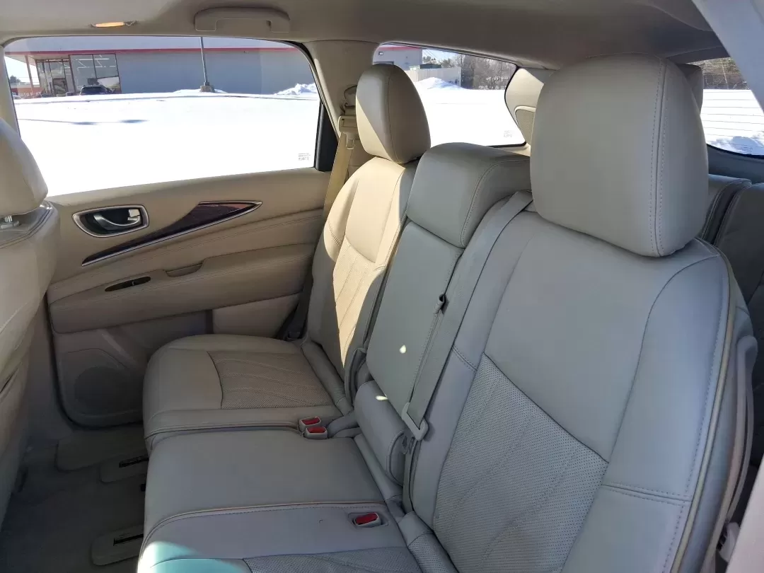 2013 Infiniti JX35 Base (5N1AL0MM9DC) with an 3.5L V6 DOHC 24V engine, Continuously Variable Transmission transmission, located at 1951 S Dayton Lakeview Rd., New Carlisle, OH, 45344, (937) 908-9800, 39.890999, -84.050255 - Need a comfortable, upscale SUV that can handle school drop-offs, I70 commutes, and weekend getaways without blowing the budget? This 2013 INFINITI JX35 Base in rich maroon delivers three-row versatility, premium comfort, and confidence-building safety features-an ideal fit for growing families, bus - Photo#8