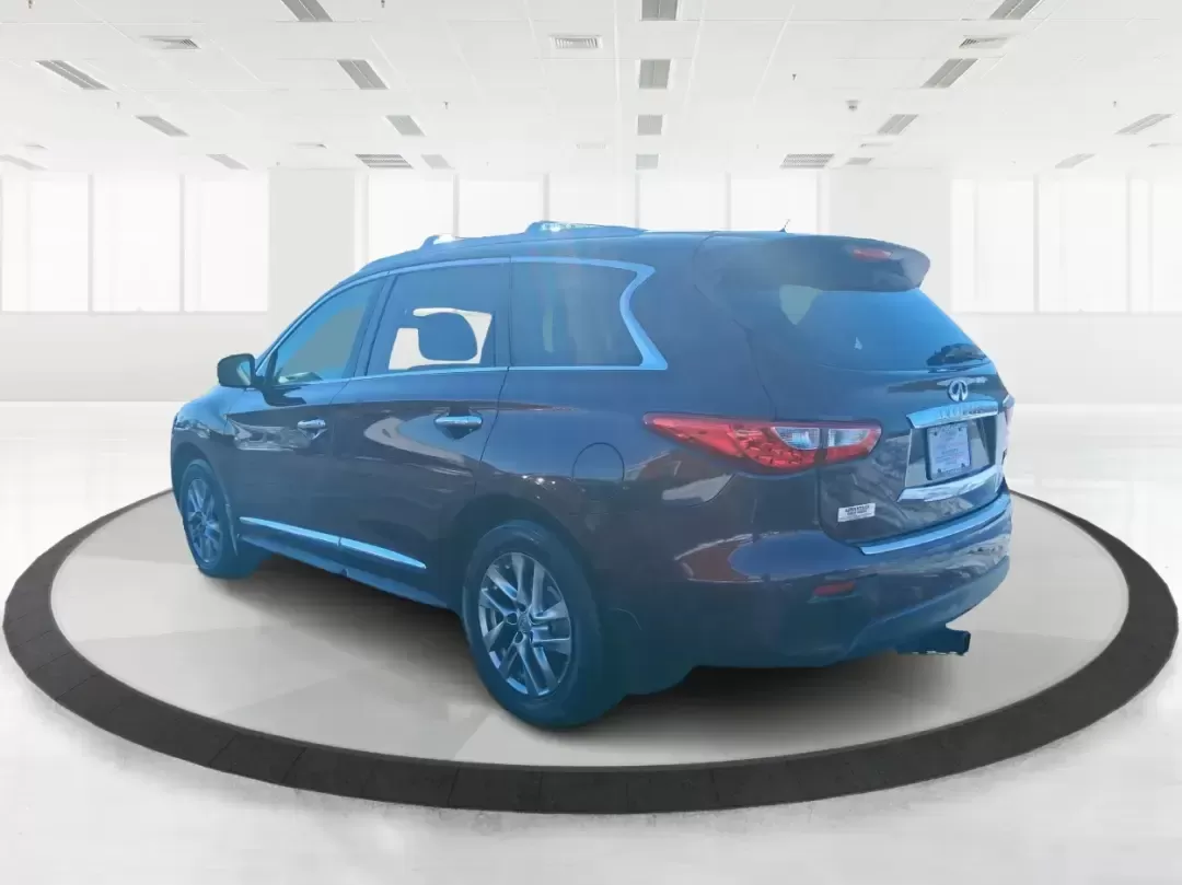 2013 Infiniti JX35 Base (5N1AL0MM9DC) with an 3.5L V6 DOHC 24V engine, Continuously Variable Transmission transmission, located at 1184 Kauffman Ave, Fairborn, OH, 45324, (937) 908-9800, 39.807072, -84.030914 - Need a comfortable, upscale SUV that can handle school drop-offs, I70 commutes, and weekend getaways without blowing the budget? This 2013 INFINITI JX35 Base in rich maroon delivers three-row versatility, premium comfort, and confidence-building safety features-an ideal fit for growing families, bus - Photo#2