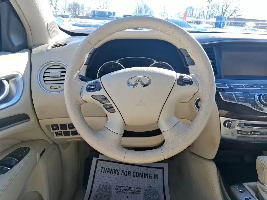 2013 Infiniti JX35 Base (5N1AL0MM9DC) with an 3.5L V6 DOHC 24V engine, Continuously Variable Transmission transmission, located at 1184 Kauffman Ave, Fairborn, OH, 45324, (937) 908-9800, 39.807072, -84.030914 - Need a comfortable, upscale SUV that can handle school drop-offs, I70 commutes, and weekend getaways without blowing the budget? This 2013 INFINITI JX35 Base in rich maroon delivers three-row versatility, premium comfort, and confidence-building safety features-an ideal fit for growing families, bus - Photo#14