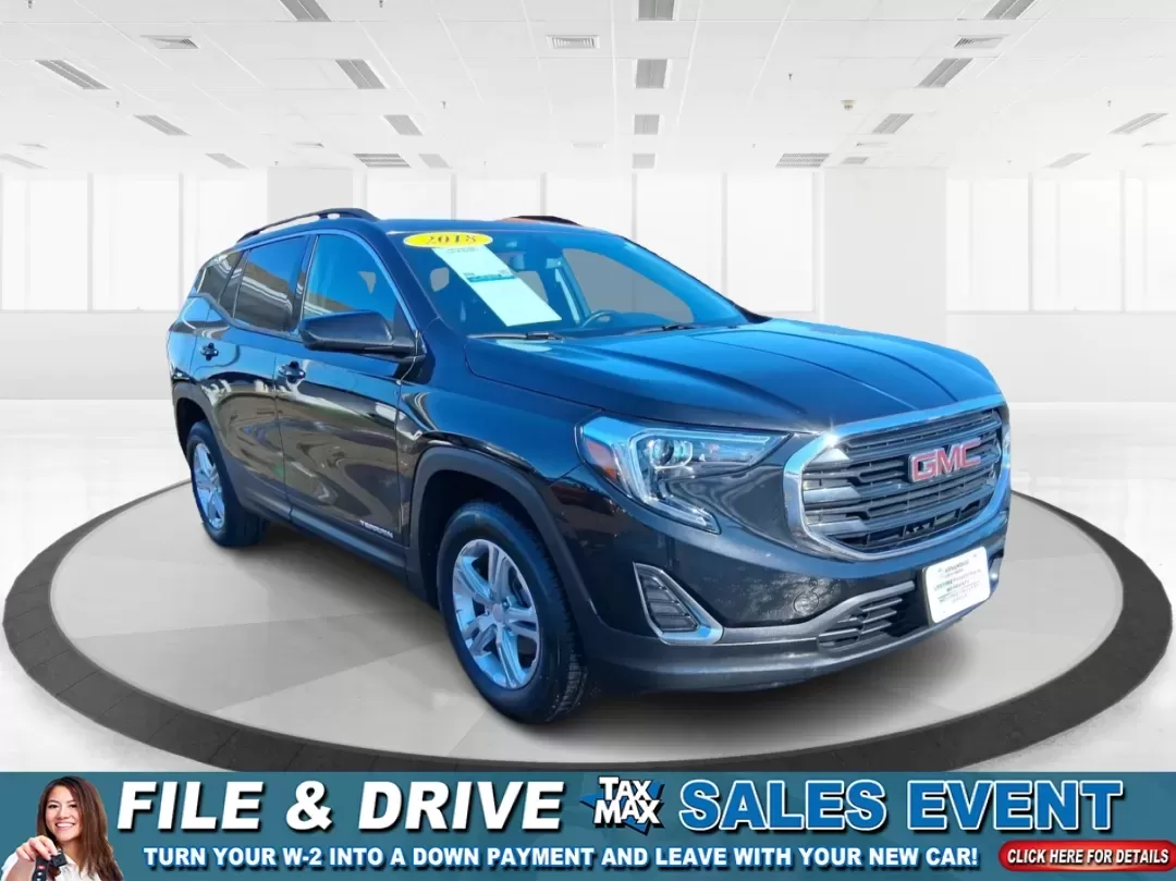 2018 GMC Terrain SLE (3GKALTEV1JL) with an 1.4L L4 DOHC 16V TURBO engine, 6A transmission, located at 1951 S Dayton Lakeview Rd., New Carlisle, OH, 45344, (937) 908-9800, 39.890999, -84.050255 - Picture your next weekend: a quick grocery run in town, a smooth commute down I70, then a spontaneous road trip to Dayton's RiverScape MetroPark or a family day at the Clark County Fairgrounds-without worrying about space, weather, or comfort. This 2018 GMC Terrain SLE in striking Ebony Twilight Met - Photo#0