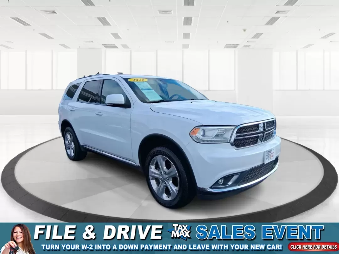 2015 Dodge Durango Limited (1C4RDJDG8FC) with an 3.6L V6 DOHC 24V engine, 8-Speed Automatic transmission, located at 8750 N County Rd 25A, Piqua, OH, 45356, (937) 908-9800, 40.164391, -84.232513 - Pack up the kids, load the cooler, and point the nose toward a weekend getaway-this 2015 Dodge Durango Limited is the kind of SUV that makes everyday life in West Central Ohio easier, from school drop-offs to road trips and everything in between. With confident 4WD/AWD capability, three-row flexibil - Photo#0