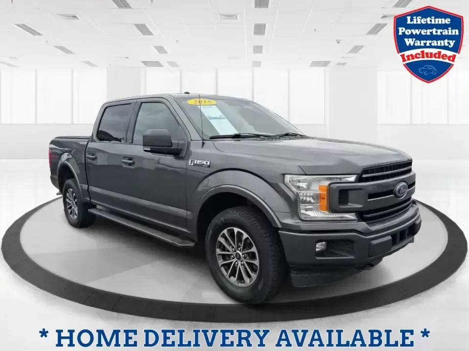 2018 Ford F-150 XLT (1FTEW1EG0JF) with an 3.5L V6 TURBO engine, 6A transmission, located at 880 E. National Road, Vandalia, OH, 45377, (937) 908-9800, 39.891918, -84.183594 - Built for Ohio workweeks and weekend getaways, this 2018 Ford F-150 XLT Crew Cab is the kind of truck that fits real life-hauling home-improvement supplies, towing the toys for a day at the lake, or cruising I-75 with the whole crew in comfort. Finished in Stone Gray and powered by a responsive 3.5L - Photo#0