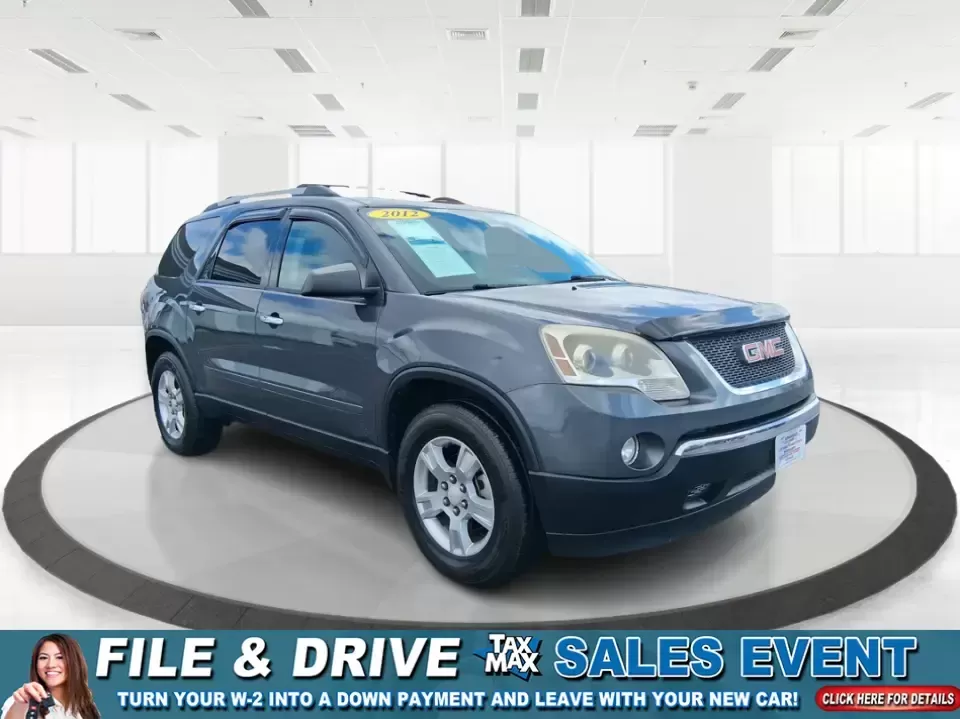 2012 GMC Acadia SL (1GKKRNED6CJ) with an 3.6L V-6 gasoline direct injection engine, 6-Speed Automatic transmission, located at 8750 N County Rd 25A, Piqua, OH, 45356, (937) 908-9800, 40.164391, -84.232513 - Pack up the kids, load the cooler, and point the SUV toward your next weekend getaway-this 2012 GMC Acadia SL is built for real-life Ohio driving, from school drop-offs and long commutes to road trips up I-75 and errands around Piqua. With three-row versatility, confident road manners, and family-fr - Photo#0