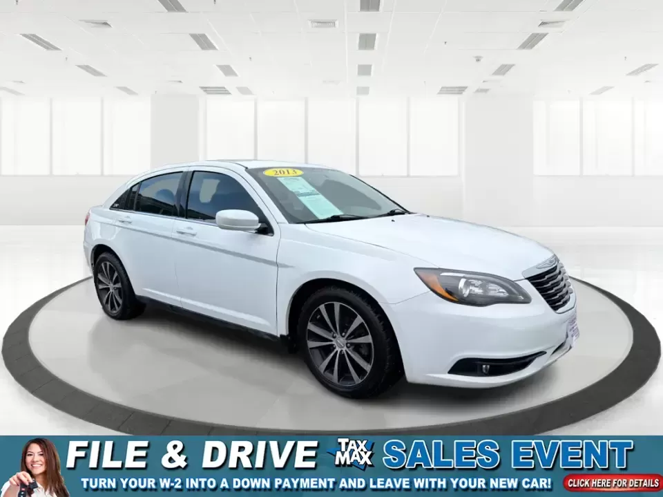 2013 Chrysler 200 Touring (1C3CCBBG4DN) with an 3.6L V6 DOHC 24V FFV engine, 6-Speed Automatic transmission, located at 4508 South Dixie Dr, Moraine, OH, 45439, (937) 908-9800, 39.689976, -84.218452 - Need a comfortable, reliable sedan for the daily commute down South Dixie Drive, quick runs to the Dayton Mall area, or weekend drives toward RiverScape MetroPark? This 2013 Chrysler 200 Touring in Bright White Clearcoat delivers the smooth, practical lifestyle fit many Moraine, OH drivers want-room - Photo#0