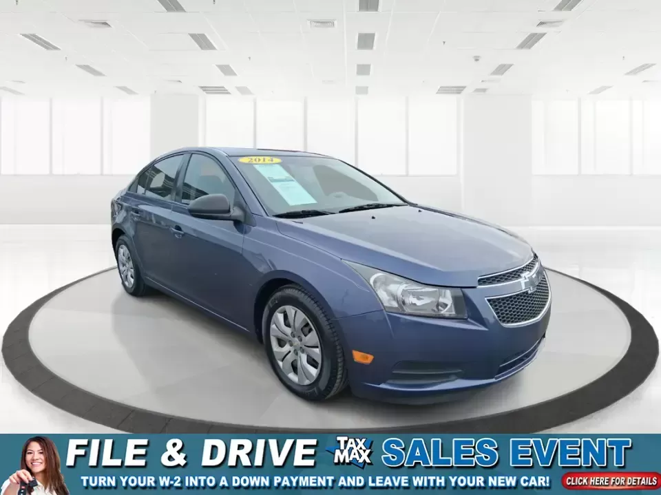 2014 Chevrolet Cruze LS Auto (1G1PA5SG7E7) with an ECOTEC 1.8L I-4 DOHC engine, 6-Speed Automatic transmission, located at 401 Woodman Dr, Riverside, OH, 45431, (937) 908-9800, 39.760899, -84.123421 - Picture a dependable daily commuter that still feels comfortable for weekend errands, school drop-offs, and the occasional road trip down I-675 or US-35-this 2014 Chevrolet Cruze LS Auto is the kind of practical sedan that fits real life in the Dayton area. Finished in Atlantis Blue Metallic, it's e - Photo#0