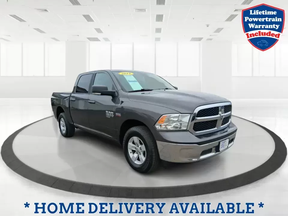 2019 Ram 1500 SLT Crew Cab 4x4 5'7 Box (1C6RR7LT2KS) with an 5.7L V8 OHV 16V engine, 8A transmission, located at 1099 N County Rd 25A , Troy, OH, 45373, (937) 908-9800, 40.057079, -84.212883 - Weekend projects, lake days, and long Midwest road trips all get easier when you've got a truck that can haul, tow, and still keep everyone comfortable. This **2019 Ram 1500 SLT Crew Cab 4x4 (5'7-in box)** is built for real life in **Troy, Ohio**-whether you're loading up gear for a day at **Hobart - Photo#0
