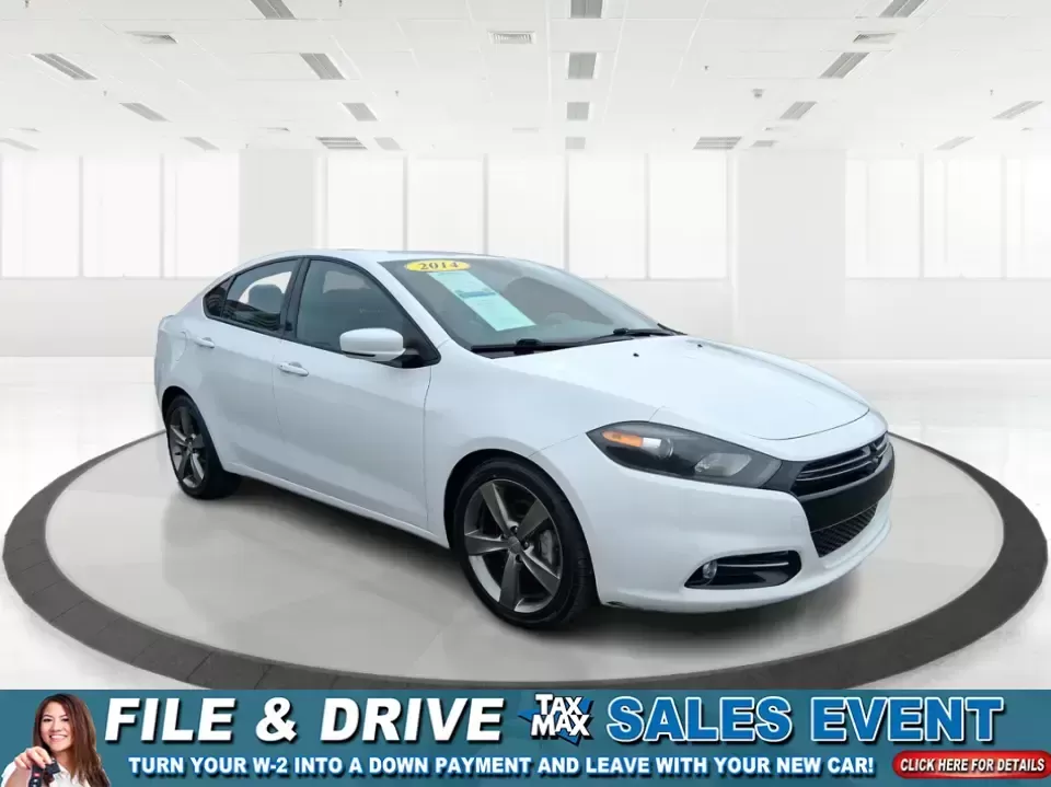 2014 Dodge Dart GT (1C3CDFEB0ED) with an MultiAir 2.4L I-4 variable valve control engine, located at 4508 South Dixie Dr, Moraine, OH, 45439, (937) 908-9800, 39.689976, -84.218452 - Need a smart, sporty commuter that feels upscale for daily runs between Moraine and downtown Dayton, yet still has the comfort for weekend getaways to Carillon Historical Park or a Reds day trip? This 2014 Dodge Dart GT in Bright White Clearcoat is the kind of sedan that fits real life-easy to park, - Photo#0