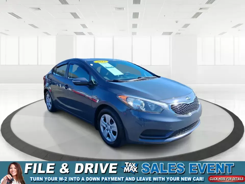 2016 Kia Forte LX (KNAFX4A63G5) with an 1.8L I-4 DOHC engine, 6-Speed Automatic transmission, located at 1184 Kauffman Ave, Fairborn, OH, 45324, (937) 908-9800, 39.807072, -84.030914 - Need a dependable commuter that still feels comfortable for weekend plans around the Miami Valley? This **2016 Kia Forte LX** in **Steel Blue Metallic** is a smart, budget-friendly sedan that fits real life in **Fairborn, Ohio**-whether you're driving to Wright-Patterson AFB, heading to class, or cr - Photo#0