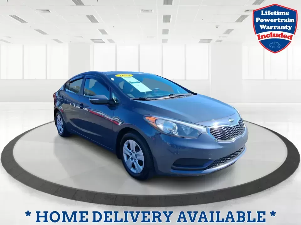 2016 Kia Forte LX (KNAFX4A63G5) with an 1.8L I-4 DOHC engine, 6-Speed Automatic transmission, located at 1951 S Dayton Lakeview Rd., New Carlisle, OH, 45344, (937) 908-9800, 39.890999, -84.050255 - Need a dependable commuter that still feels comfortable for weekend plans around the Miami Valley? This **2016 Kia Forte LX** in **Steel Blue Metallic** is a smart, budget-friendly sedan that fits real life in **Fairborn, Ohio**-whether you're driving to Wright-Patterson AFB, heading to class, or cr - Photo#0