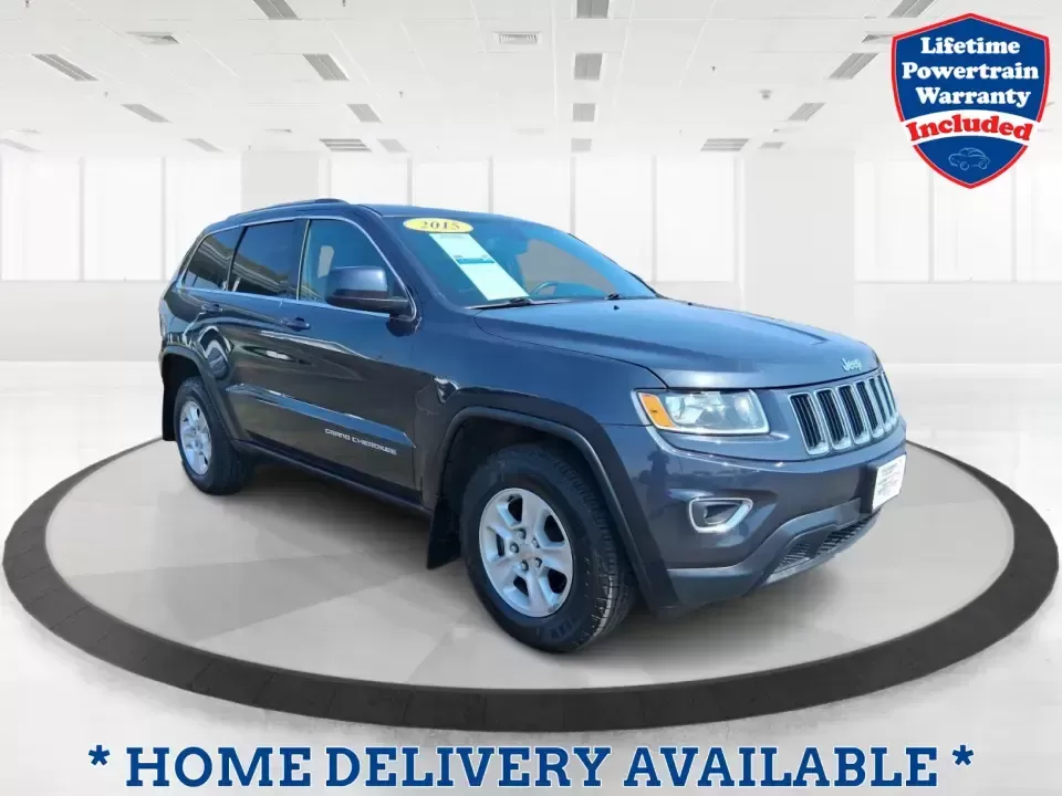 2015 Jeep Grand Cherokee Laredo (1C4RJFAG4FC) with an 3.6L V-6 DOHC engine, 8-Speed Automatic transmission, located at 1230 East Main St, Xenia, OH, 45385, (937) 908-9800, 39.688026, -83.910172 - Weekend getaways to Hocking Hills, confident winter drives to work, and comfortable family errands around town all get easier in a capable SUV like this 2015 Jeep Grand Cherokee Laredo 4WD. Finished in Maximum Steel Metallic Clearcoat, this Grand Cherokee blends rugged Jeep attitude with everyday co - Photo#0