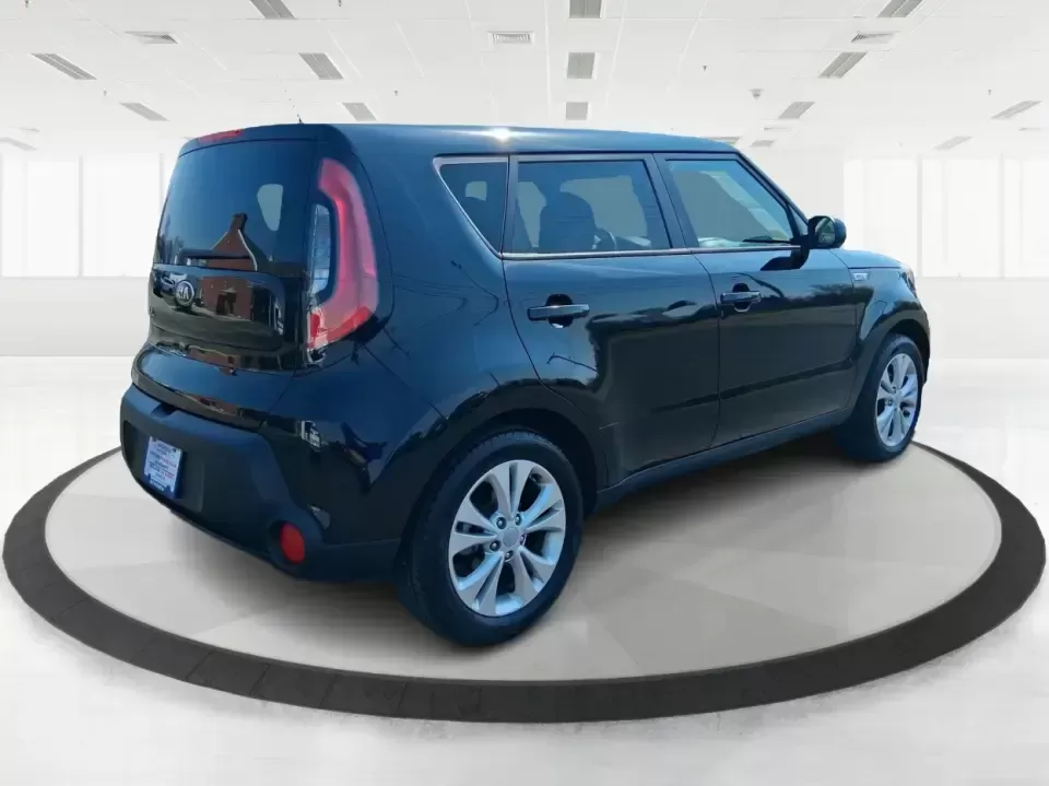 2015 Kia Soul + (KNDJP3A56F7) with an 2.0L L4 DOHC 16V engine, 6-Speed Automatic transmission, located at 880 E. National Road, Vandalia, OH, 45377, (937) 908-9800, 39.891918, -84.183594 - Need a city-friendly ride that fits real life-school drop-offs, a long commute to Dayton, and quick weekend runs to the Greene or Riverscape-without feeling huge or hard to park? This 2015 Kia Soul + in Shadow Black is built for busy schedules and active lifestyles, offering SUV-like space in an eas- Photo#2