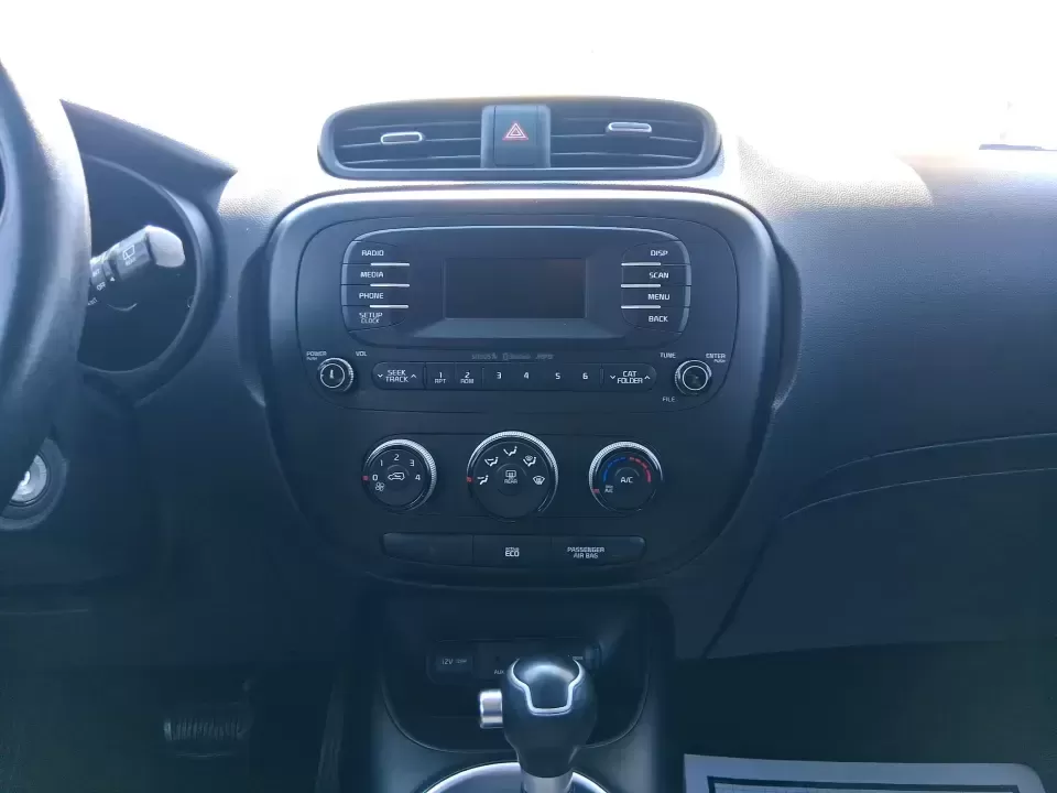 2015 Kia Soul + (KNDJP3A56F7) with an 2.0L L4 DOHC 16V engine, 6-Speed Automatic transmission, located at 880 E. National Road, Vandalia, OH, 45377, (937) 908-9800, 39.891918, -84.183594 - Need a city-friendly ride that fits real life-school drop-offs, a long commute to Dayton, and quick weekend runs to the Greene or Riverscape-without feeling huge or hard to park? This 2015 Kia Soul + in Shadow Black is built for busy schedules and active lifestyles, offering SUV-like space in an eas- Photo#13