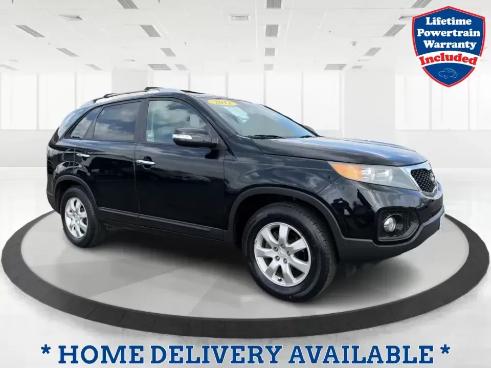 2012 Kia Sorento LX (5XYKT3A68CG) with an 2.4L I-4 gasoline direct injection engine, 6-Speed Automatic transmission, located at 1230 East Main St, Xenia, OH, 45385, (937) 908-9800, 39.688026, -83.910172 - Weekend getaways to John Bryan State Park, daily school drop-offs around Xenia, or an easy commute toward Beavercreek and Dayton-this Ebony Black 2012 Kia Sorento LX is the kind of SUV that fits real life. With practical space, confident road manners, and comfort features you'll appreciate on longer - Photo#0