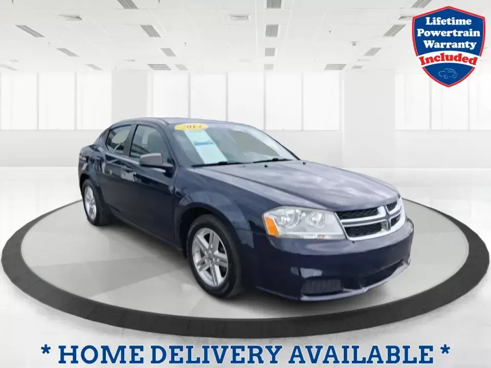 2014 Dodge Avenger SE (1C3CDZAG6EN) with an 3.6L V6 DOHC 24V FFV engine, 6-Speed Automatic transmission, located at 880 E. National Road, Vandalia, OH, 45377, (937) 908-9800, 39.891918, -84.183594 - Need a dependable commuter that still feels fun on I75, roomy enough for family errands, and confident for weekend drives to the National Museum of the U.S. Air Force? This 2014 Dodge Avenger SE in eye-catching True Blue Pearlcoat delivers the kind of real-world versatility Vandalia drivers want-com - Photo#0