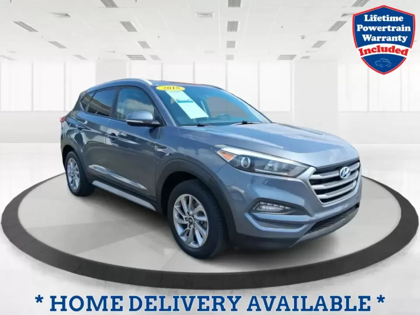 2018 Hyundai Tucson SEL Plus (KM8J33A4XJU) with an Nu 2L I-4 gasoline direct injection engine, 6A transmission, located at 880 E. National Road, Vandalia, OH, 45377, (937) 908-9800, 39.891918, -84.183594 - Need a do-it-all SUV that fits real life in Greene County-school runs, long commutes to Dayton, and weekend getaways to John Bryan State Park-without sacrificing comfort or confidence? This 2018 Hyundai Tucson SEL Plus in Coliseum Gray is built for drivers who want practical space, modern tech, and - Photo#0