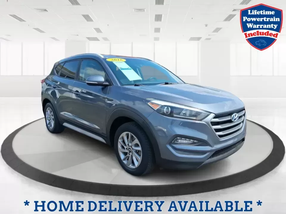 2018 Hyundai Tucson SEL Plus (KM8J33A4XJU) with an Nu 2L I-4 gasoline direct injection engine, 6A transmission, located at 1230 East Main St, Xenia, OH, 45385, (937) 908-9800, 39.688026, -83.910172 - Need a do-it-all SUV that fits real life in Greene County-school runs, long commutes to Dayton, and weekend getaways to John Bryan State Park-without sacrificing comfort or confidence? This 2018 Hyundai Tucson SEL Plus in Coliseum Gray is built for drivers who want practical space, modern tech, and - Photo#0