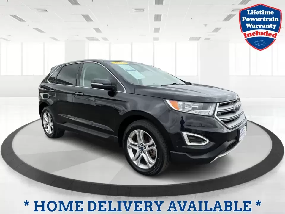 2018 Ford Edge Titanium (2FMPK4K82JB) with an 3.5L V6 DOHC 24V engine, 6A transmission, located at 1951 S Dayton Lakeview Rd., New Carlisle, OH, 45344, (937) 908-9800, 39.890999, -84.050255 - Need one SUV that can handle Ohio weather, keep the family comfortable, and still feel upscale for your daily commute? This 2018 Ford Edge Titanium in Shadow Black is built for real life-school runs, I-75 commuting, and weekend getaways to places like Charleston Falls Preserve-while giving you the p - Photo#0