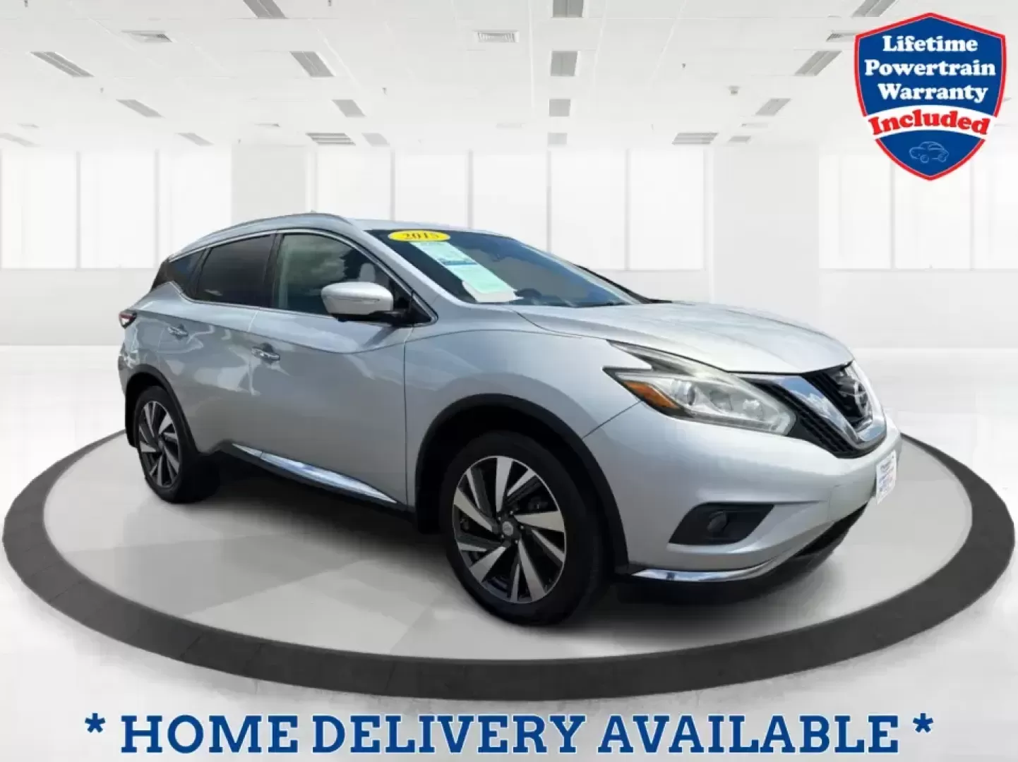 2015 Nissan Murano Platinum (5N1AZ2MHXFN) with an 3.5L V-6 DOHC engine, Continuously Variable Transmission transmission, located at 8750 N County Rd 25A, Piqua, OH, 45356, (937) 908-9800, 40.164391, -84.232513 - Load up the family, point the hood toward a weekend getaway, and enjoy the kind of comfort that makes long drives feel easy-this 2015 Nissan Murano Platinum is built for real life in West Central Ohio, from school drop-offs to road trips up I-75. Finished in Brilliant Silver Metallic and equipped wi - Photo#0