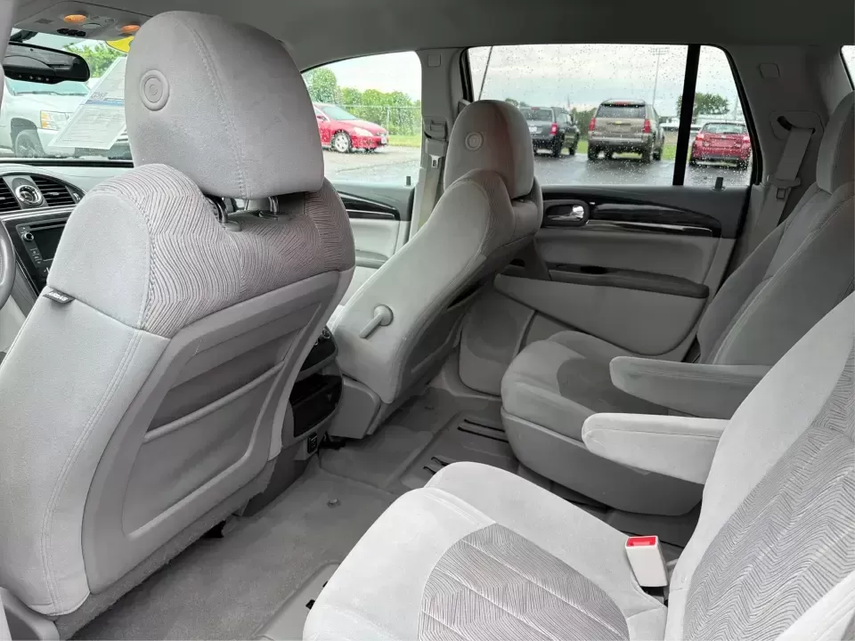 2015 Buick Enclave Convenience (5GAKRAKD6FJ) with an 3.6L V-6 gasoline direct injection engine, 6-Speed Automatic Overdrive transmission, located at 1230 East Main St, Xenia, OH, 45385, (937) 908-9800, 39.688026, -83.910172 - Road-trip weekends, school drop-offs, and stress-free grocery runs get a whole lot easier in a 3-row SUV that's built to keep everyone comfortable. This **2015 Buick Enclave Convenience** in **White Opal** is a smart pick for **growing families**, **busy commuters**, and **budget-conscious buyers** - Photo#10