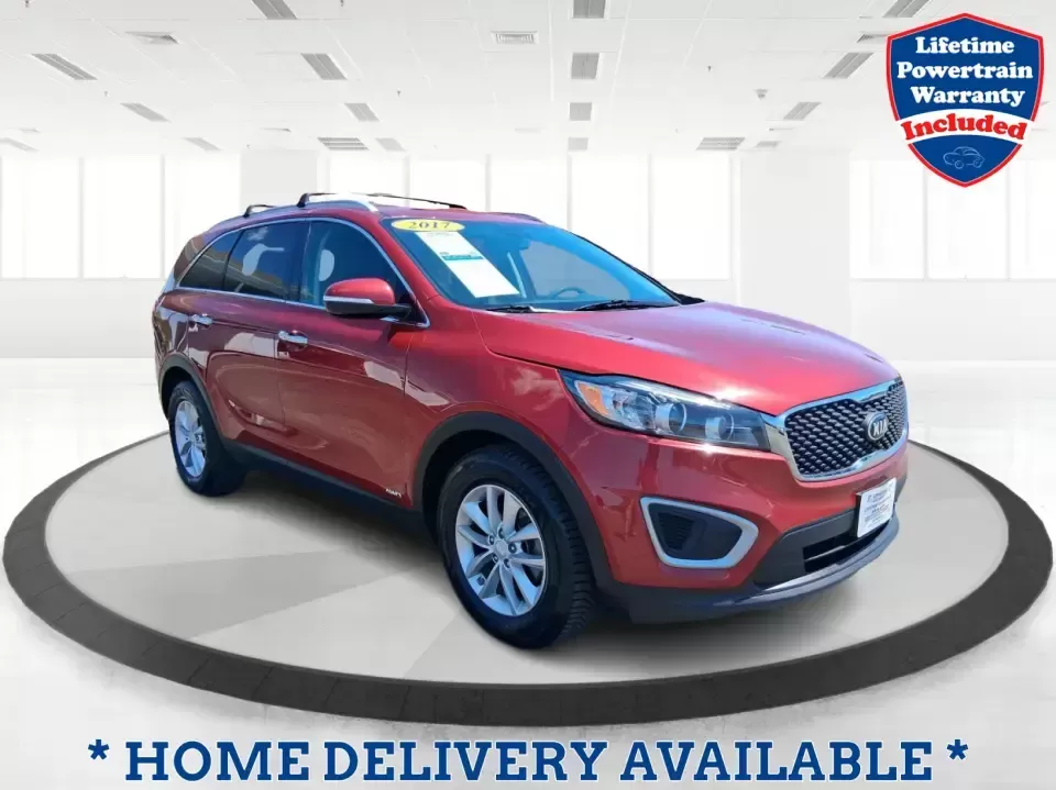 2017 Kia Sorento 2.4L LX (5XYPGDA37HG) with an 2.4L I-4 gasoline direct injection engine, 6A transmission, located at 8750 N County Rd 25A, Piqua, OH, 45356, (937) 908-9800, 40.164391, -84.232513 - Picture your next road trip out of Vandalia with room for the whole crew, the gear, and the groceries-without giving up everyday comfort. This **2017 Kia Sorento LX (2.4L)** in eye-catching **Remington Red** is the kind of SUV that fits real life: school drop-offs, long commutes to Dayton, weekend r - Photo#0