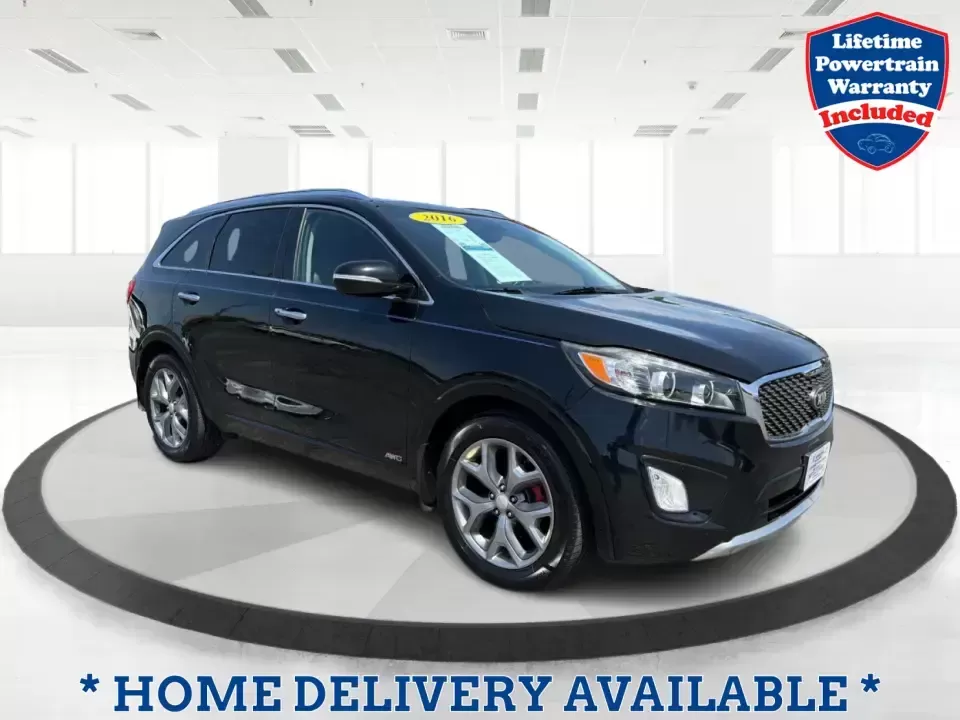 2016 Kia Sorento 3.3L SX (5XYPKDA57GG) with an Lambda II 3.3L V-6 gasoline direct injection engine, 6-Speed Automatic transmission, located at 4508 South Dixie Dr, Moraine, OH, 45439, (937) 908-9800, 39.689976, -84.218452 - Pack up the kids, load the cooler, and point the hood toward a weekend getaway-this 2016 Kia Sorento SX is the kind of SUV that fits real life in Moraine. Whether you're juggling school drop-offs, commuting up I-75 toward Dayton, or planning road trips to Carillon Historical Park and Riverscape Metr - Photo#0