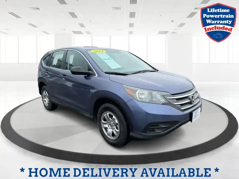 2014 Honda CR-V LX (2HKRM4H30EH) with an 2.4L I-4 DOHC engine, 5-Speed Automatic transmission, located at 401 Woodman Dr, Riverside, OH, 45431, (937) 908-9800, 39.760899, -84.123421 - Picture your next weekend: a quick run down Woodman Dr for errands, a family day at Riverscape MetroPark, or an easy I675 commute with room for groceries, strollers, and sports gear. This 2014 Honda CRV LX in Twilight Blue Metallic is the kind of practical SUV that fits real life in Riverside, Ohio- - Photo#0