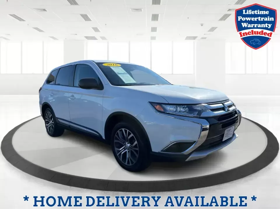 2016 Mitsubishi Outlander ES (JA4AD2A30GZ) with an 2.4L I-4 variable valve control engine, CVT transmission, located at 8750 N County Rd 25A, Piqua, OH, 45356, (937) 908-9800, 40.164391, -84.232513 - Weekend road trips to Indian Lake, daily commutes down I75, or shuttling kids between practice and school-this 2016 Mitsubishi Outlander ES is built for real-life schedules in and around Piqua, Ohio. Finished in Diamond White Pearl, this versatile SUV blends family-friendly space with easy-to-live-w - Photo#0