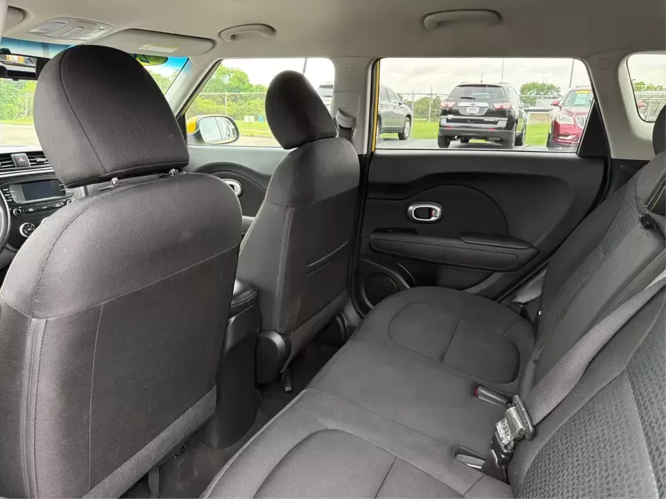 2016 Kia Soul + (KNDJP3A5XG7) with an 2L I-4 gasoline direct injection engine, 6A transmission, located at 401 Woodman Dr, Riverside, OH, 45431, (937) 908-9800, 39.760899, -84.123421 - Busy commute on I-75, quick errands around Riverside, or a weekend run to Carillon Historical Park and the Dayton riverfront-this 2016 Kia Soul + is the kind of small hatchback that fits real life. With its easy-to-park size, flexible cargo area, and standout Solar Yellow paint, it's a smart pick fo - Photo#10