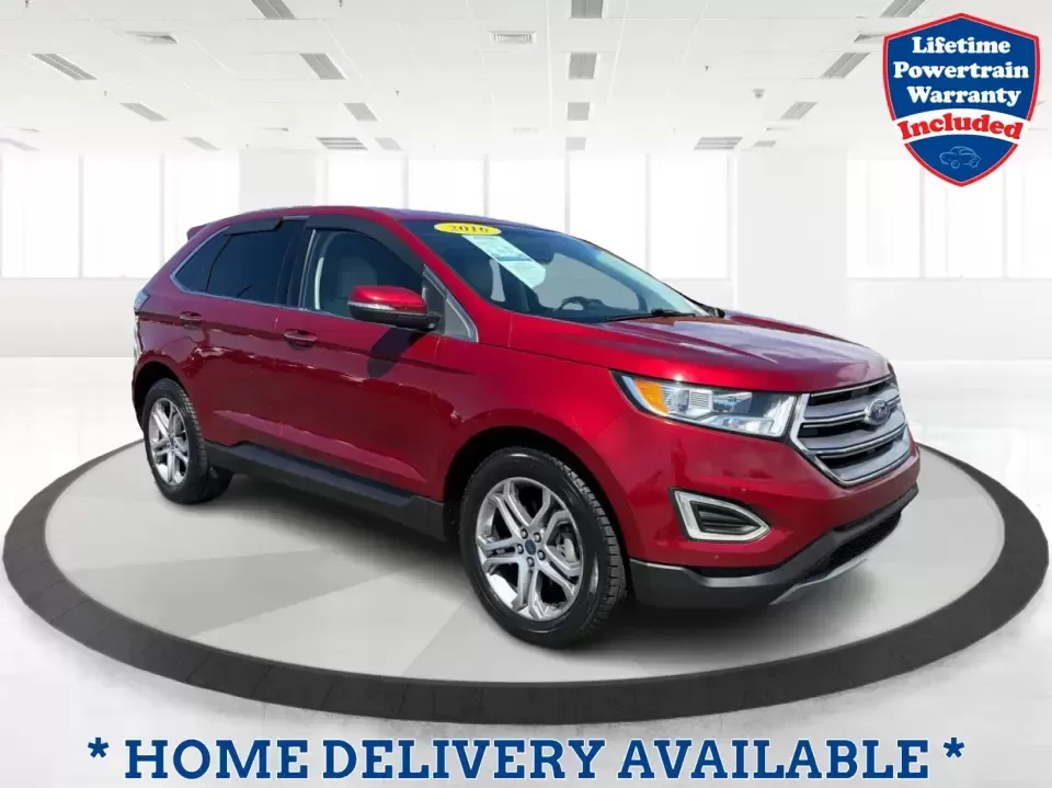 2016 Ford Edge Titanium (2FMPK3K93GB) with an 2.0L L4 DOHC 16V engine, 6A transmission, located at 880 E. National Road, Vandalia, OH, 45377, (937) 908-9800, 39.891918, -84.183594 - Picture your next road trip weekend: a comfortable SUV that can handle the daily school run, the long commute up I75, and a quick escape to the National Museum of the U.S. Air Force-without feeling like you're roughing it. This 2016 Ford Edge Titanium is built for real life in Vandalia, OH: roomy, c - Photo#0