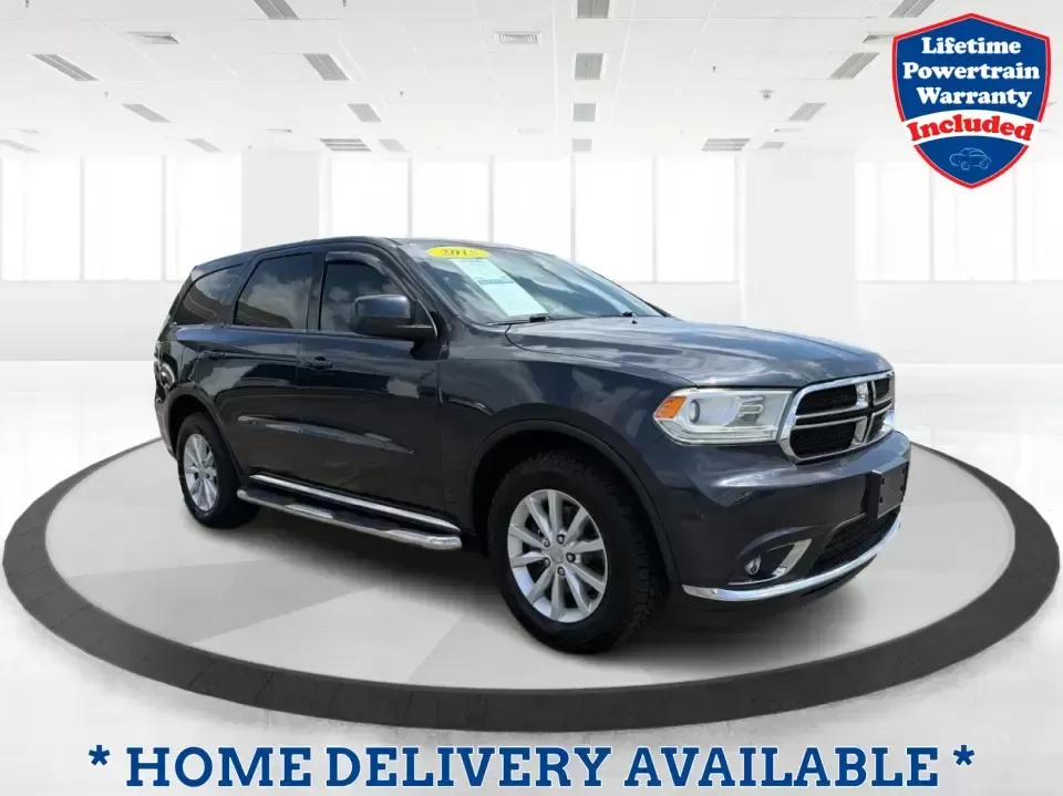 2015 Dodge Durango SXT AWD (1C4RDJAGXFC) with an 3.6L V6 DOHC 24V engine, 8-Speed Automatic transmission, located at 8750 N County Rd 25A, Piqua, OH, 45356, (937) 908-9800, 40.164391, -84.232513 - Need one SUV that can handle the school run, a long I75 commute, and a packed weekend at Indian Lake without feeling cramped? This 2015 Dodge Durango SXT AWD is built for real life in West Central Ohio-roomy for up to seven passengers, confident in changing weather, and versatile enough for everythi- Photo#0
